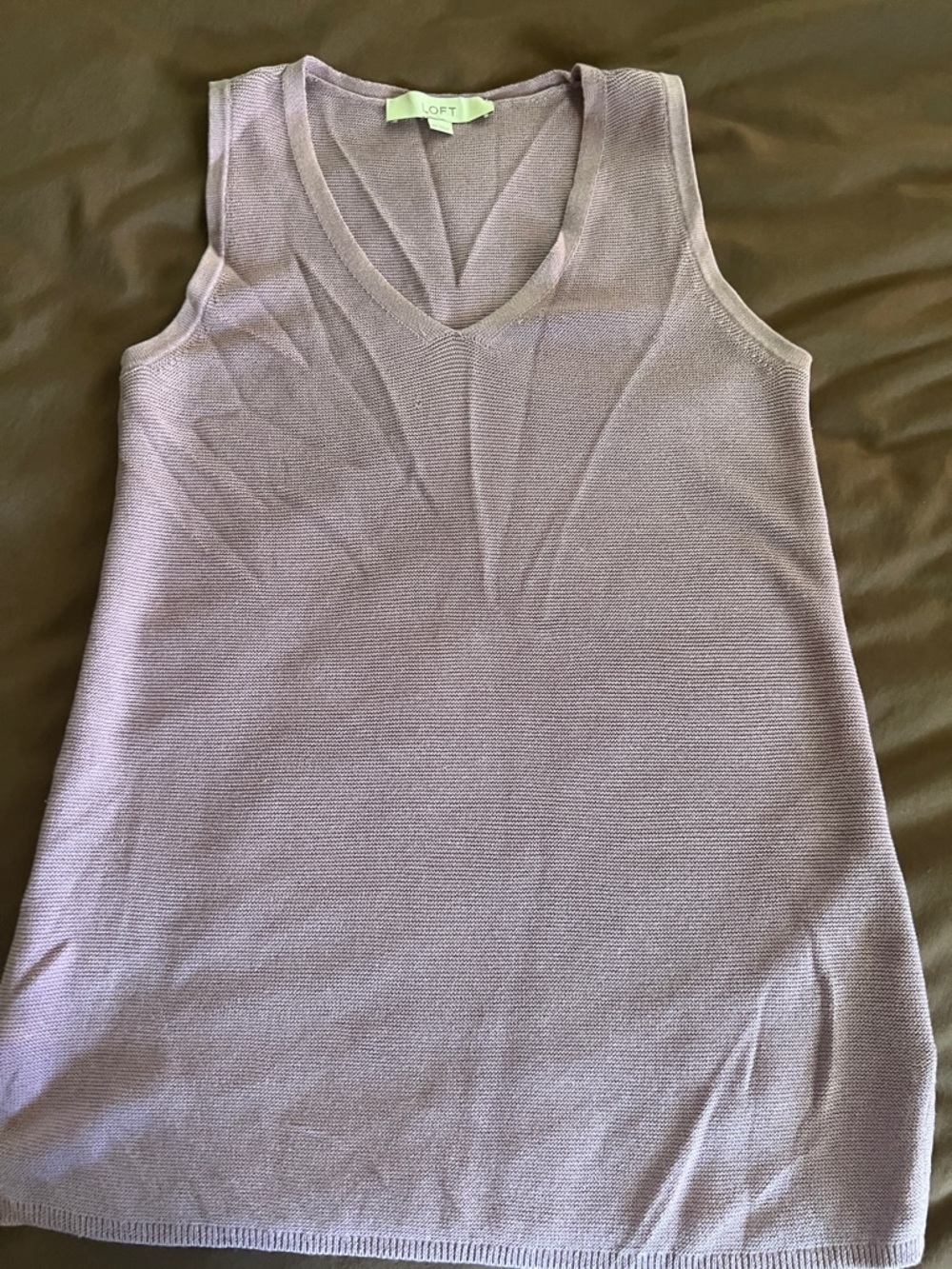 LOFT Lilac V-Neck Knit Tank Top
